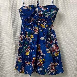 Anthropologie Vibrant Blue Floral Top